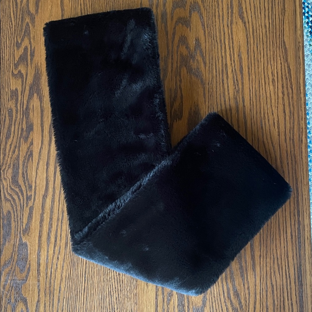 Calvin Klein Lux Faux Fur Infinity Scarf - Black